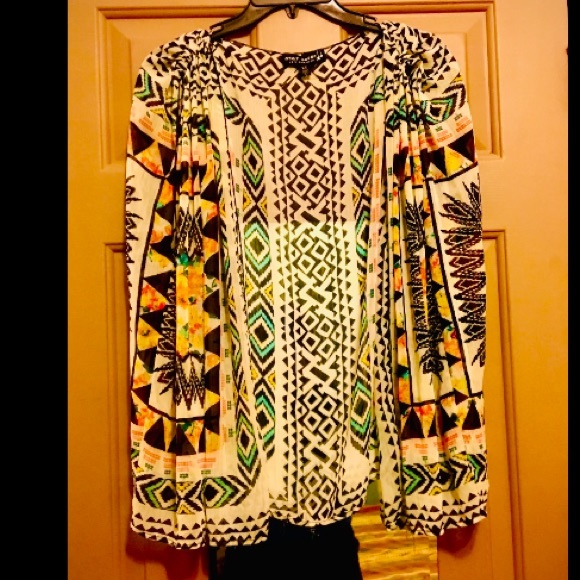 Aztec Print Boho Hippie Kimono Duster Shaw - Picture 5 of 11